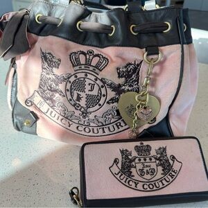 Vintage Juicy Couture Blush Pink Velour Daydreamer + Matching Wallet